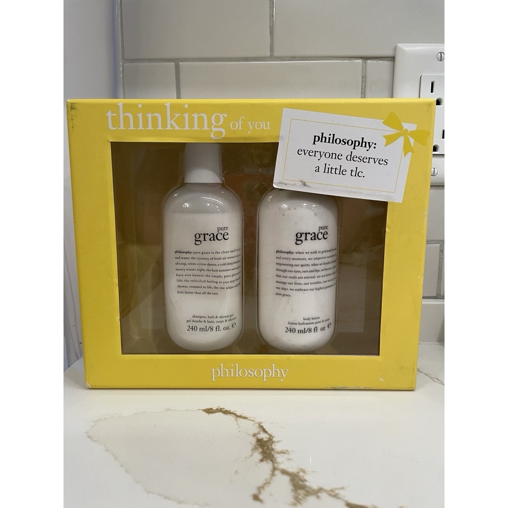 Philosophy Pure Grace Set Shampoo Bath Shower Gel & Body Lotion 8 fl oz Sealed